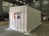 1x 20ft (6 meters) container with complete kitchen, power, air conditioning, wicket door, windows, insulated